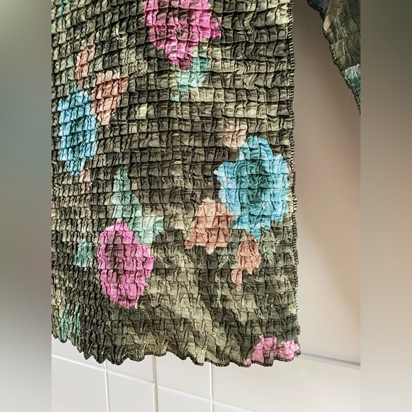 Vintage Sassia Paris Floral Crinkle Blouse - Picture 5 of 5